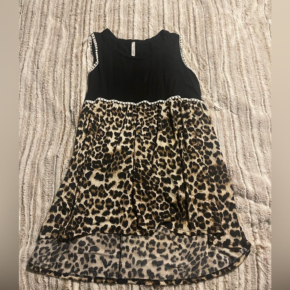 Celeste Cheetah Print Baby Doll Tank Top